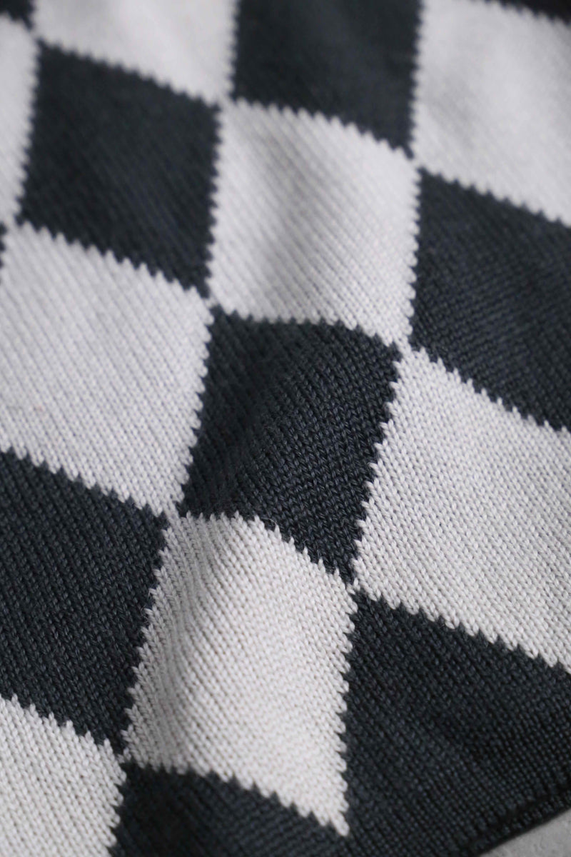 1990s-00s agnès b. harlequin check wool knit