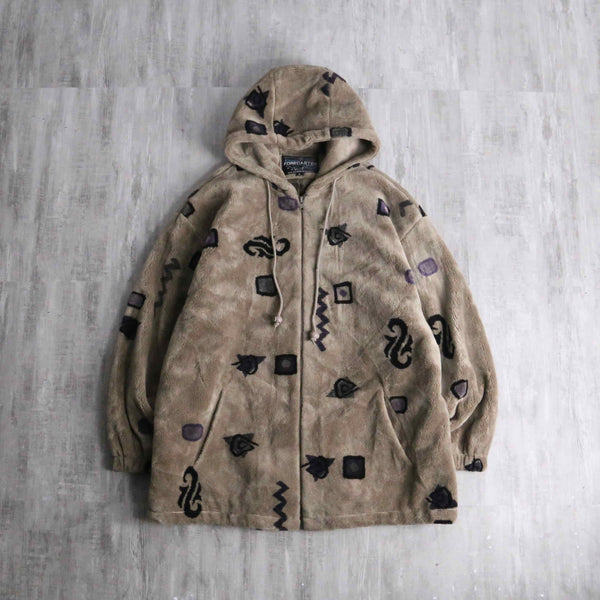 “FORECASTER SPORTS” Acryl fleece zip-up hoodie