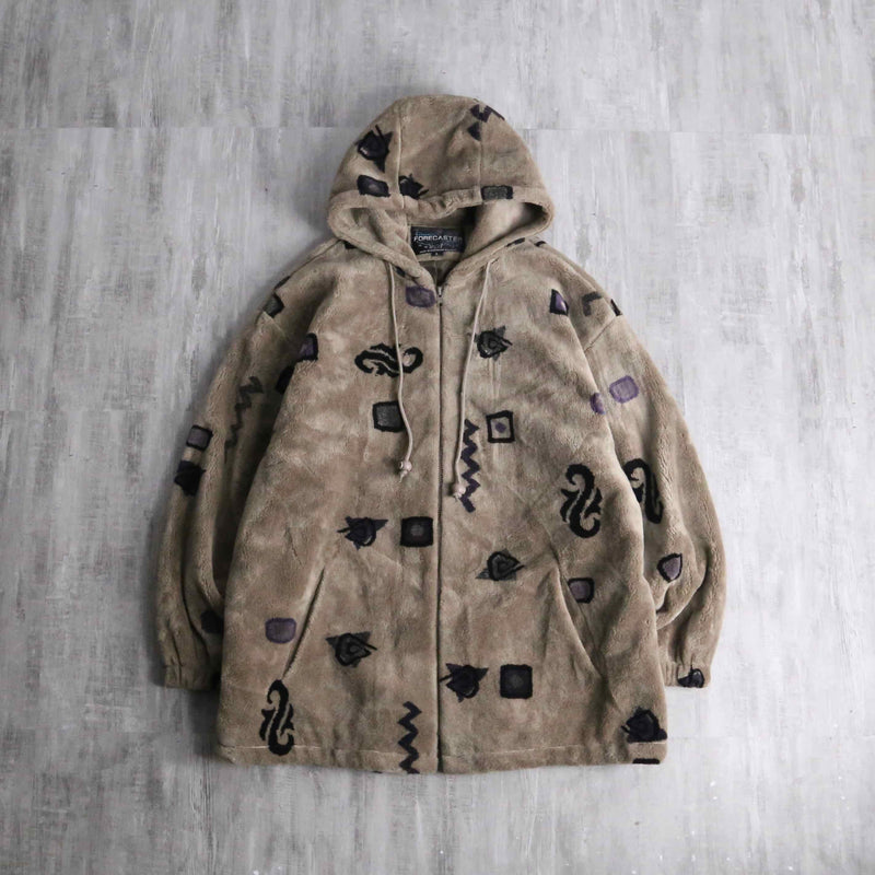 “FORECASTER SPORTS” Acryl fleece zip-up hoodie