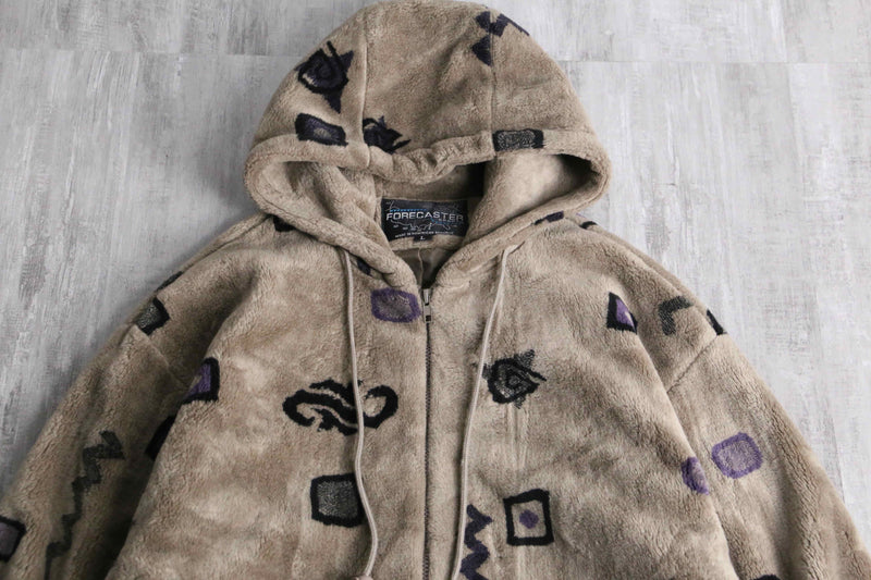 “FORECASTER SPORTS” Acryl fleece zip-up hoodie