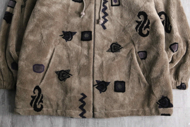 “FORECASTER SPORTS” Acryl fleece zip-up hoodie