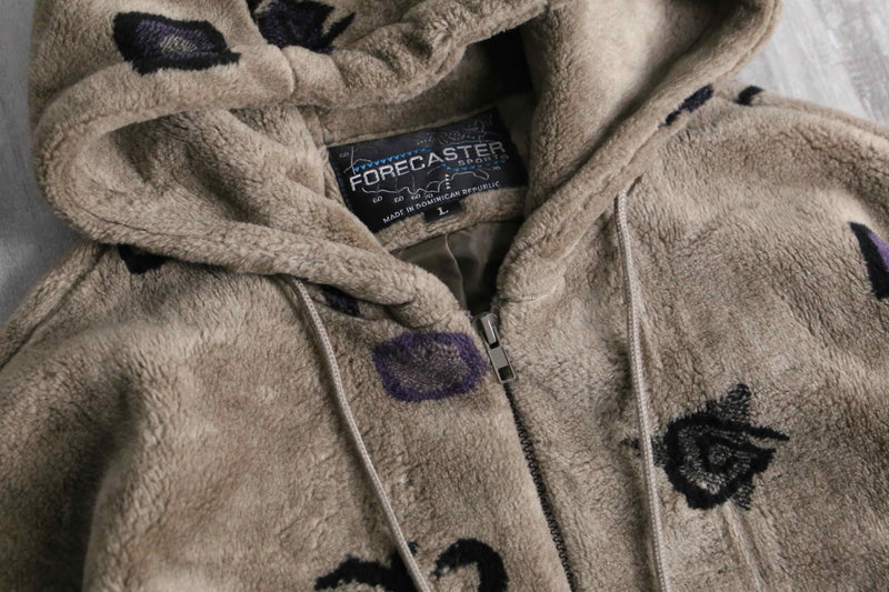 “FORECASTER SPORTS” Acryl fleece zip-up hoodie