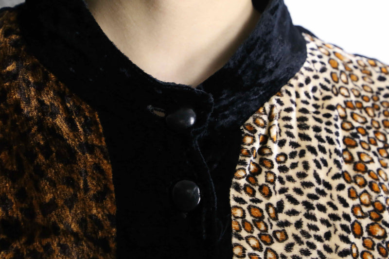 animal mulch pattern velour long shirt