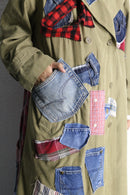 "Re:make" patchwork design coat