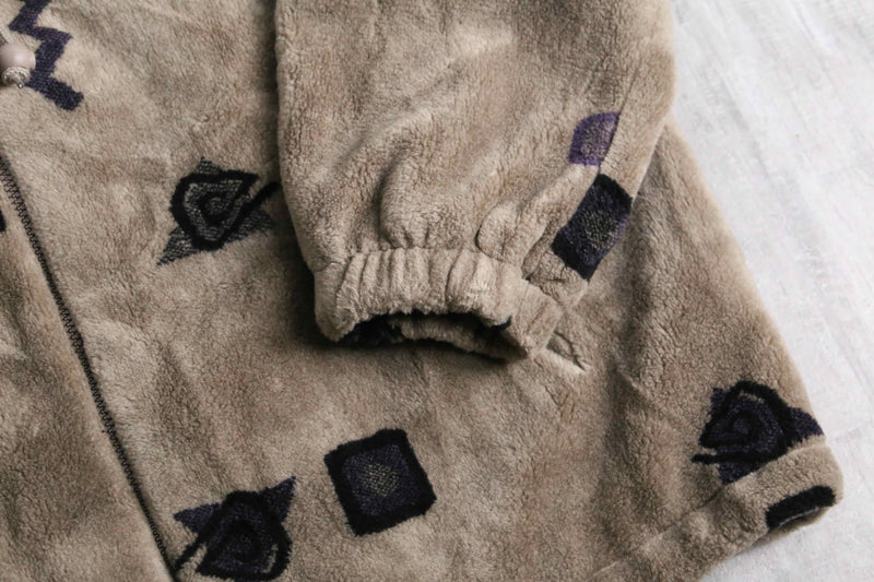 “FORECASTER SPORTS” Acryl fleece zip-up hoodie