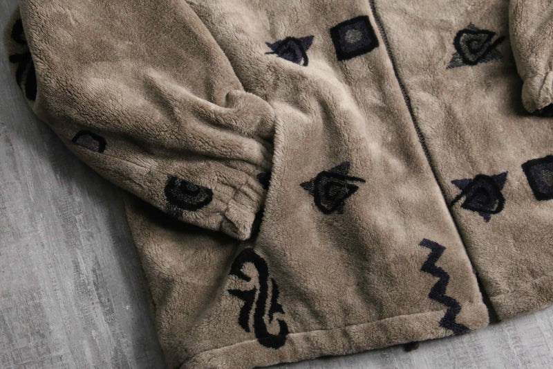 “FORECASTER SPORTS” Acryl fleece zip-up hoodie