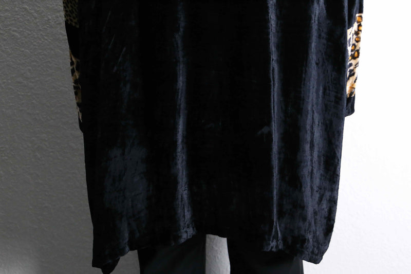 animal mulch pattern velour long shirt