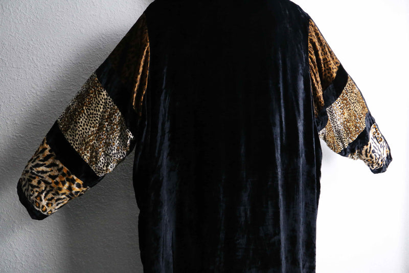 animal mulch pattern velour long shirt