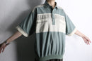 contrast rib panel polo shirt