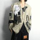 "Re:make" patchwork tailored jacket