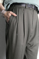 "RALPH LAUREN"wide tapered slacks