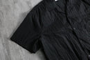 2000s DKNY wrinkle open collar nylon shirt