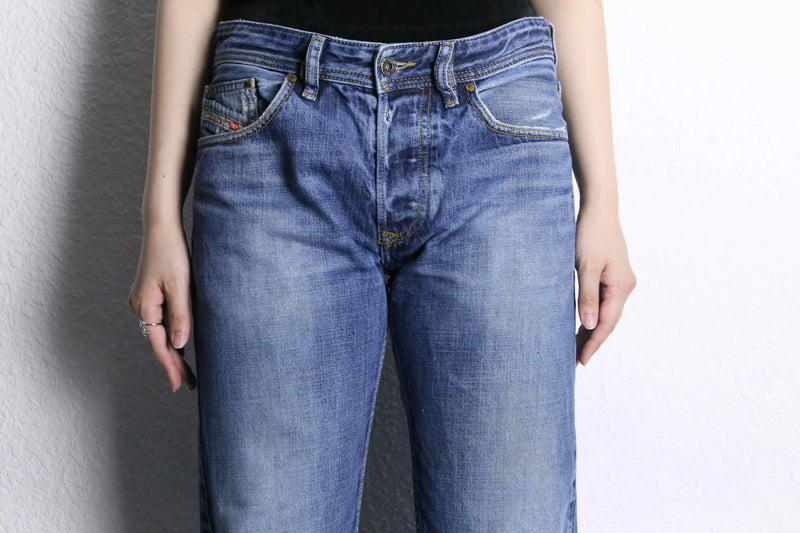 “DIESEL” fade blue straight denim pants