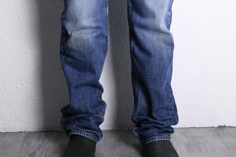 “DIESEL” fade blue straight denim pants