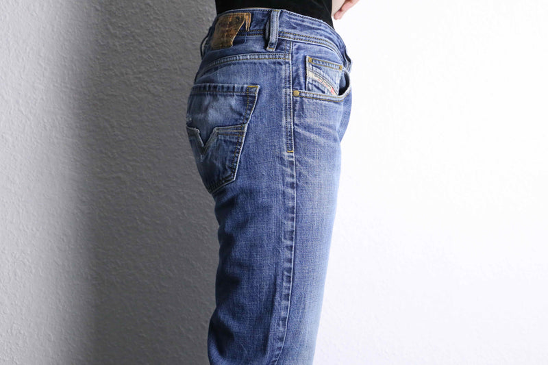 “DIESEL” fade blue straight denim pants