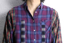 "Re:make" docking gather check shirt