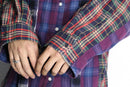 "Re:make" docking gather check shirt