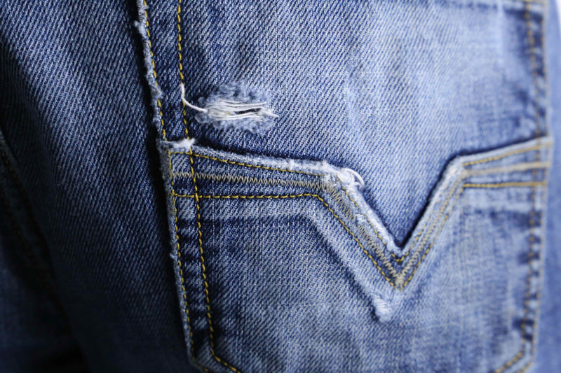 “DIESEL” fade blue straight denim pants