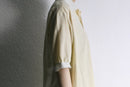 knit collar stripe s/s shirt