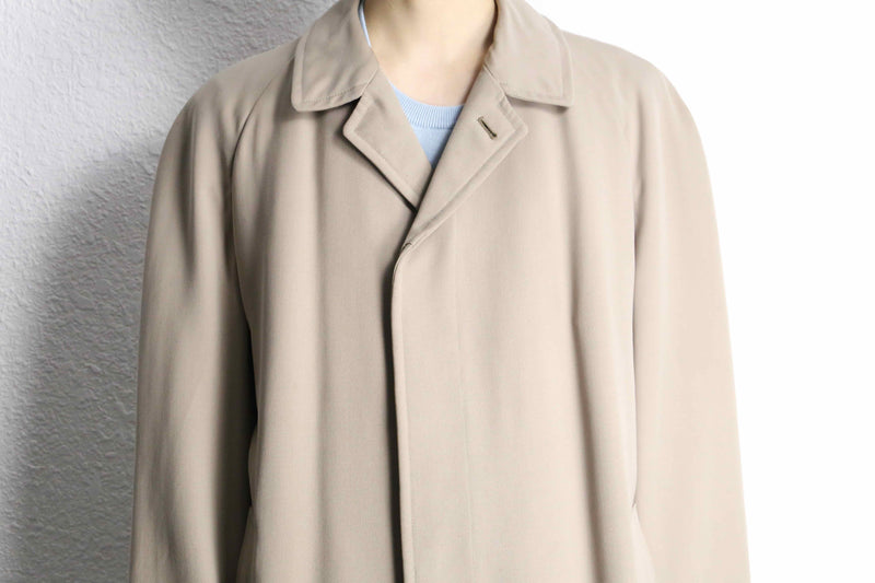 “Aquascutum” beige wool gabardine balmacaan coat