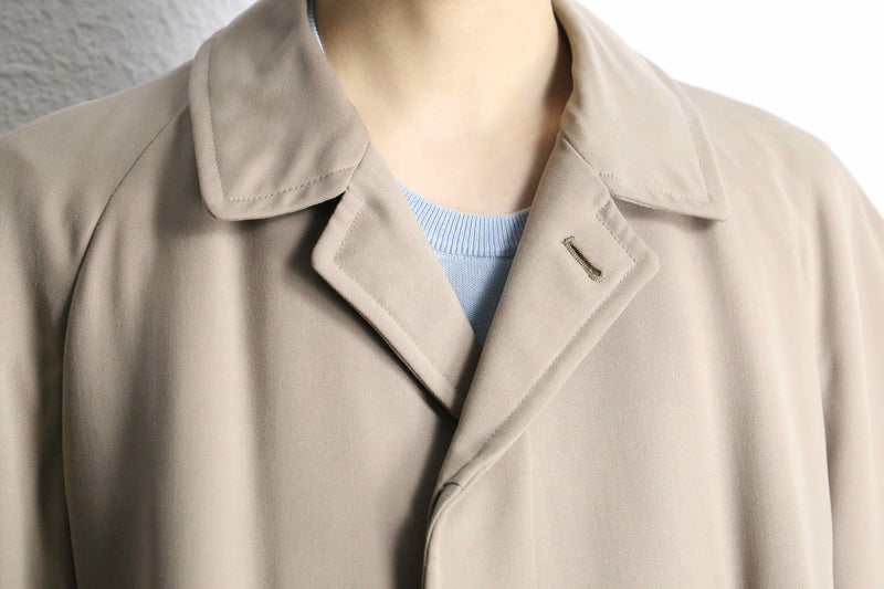 “Aquascutum” beige wool gabardine balmacaan coat