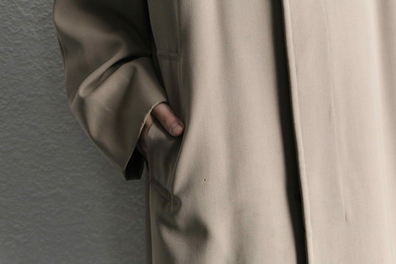 “Aquascutum” beige wool gabardine balmacaan coat