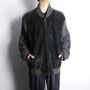 suede knit hybrid blouson