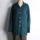 relaxed deep green linen shirt jacket