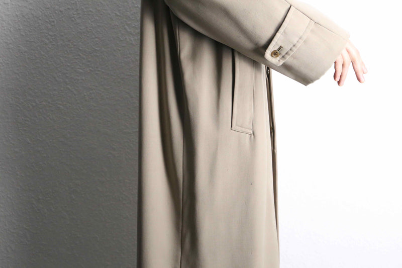 “Aquascutum” beige wool gabardine balmacaan coat