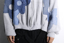 "Re:make" flower patch zip hoodie