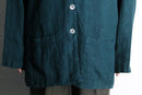 relaxed deep green linen shirt jacket