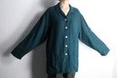 relaxed deep green linen shirt jacket