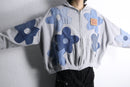"Re:make" flower patch zip hoodie