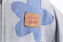 "Re:make" flower patch zip hoodie