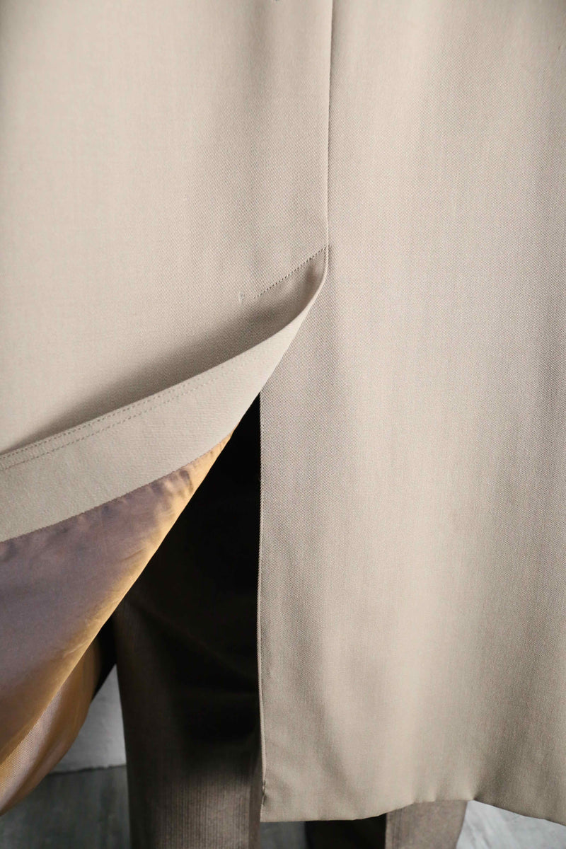 “Aquascutum” beige wool gabardine balmacaan coat