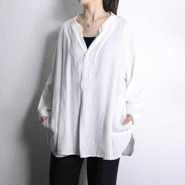 white color linen shirts pullover
