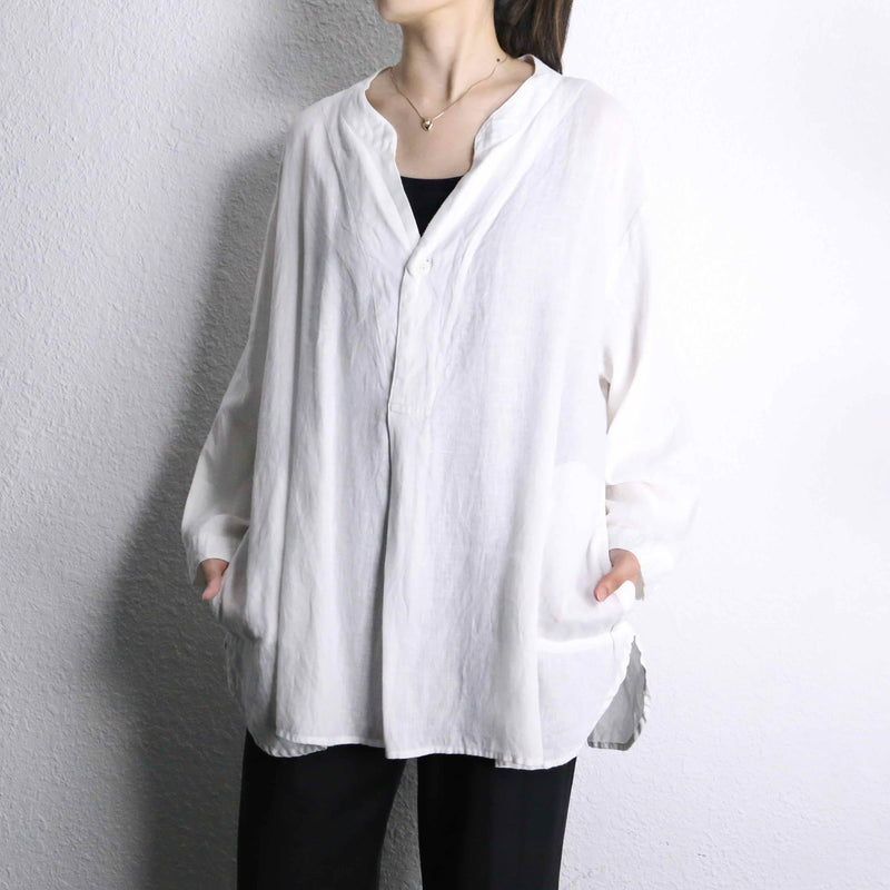 white color linen shirts pullover