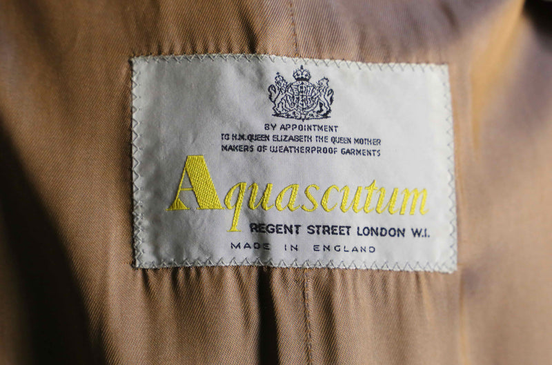 “Aquascutum” beige wool gabardine balmacaan coat