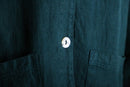 relaxed deep green linen shirt jacket