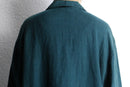 relaxed deep green linen shirt jacket