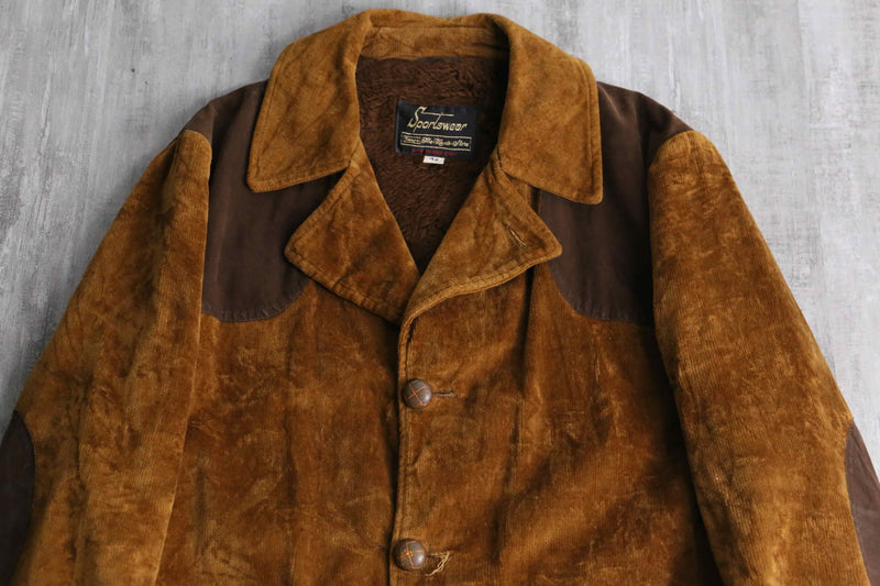 70’s “Sears” corduroy × fake suede jacket