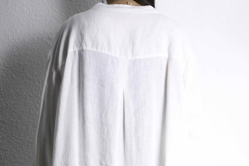 white color linen shirts pullover