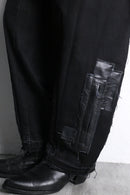 "Re:make" leather patchwork cocoon denim