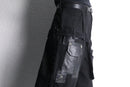 "Re:make" leather patchwork cocoon denim