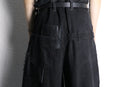 "Re:make" leather patchwork cocoon denim