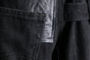 "Re:make" leather patchwork cocoon denim