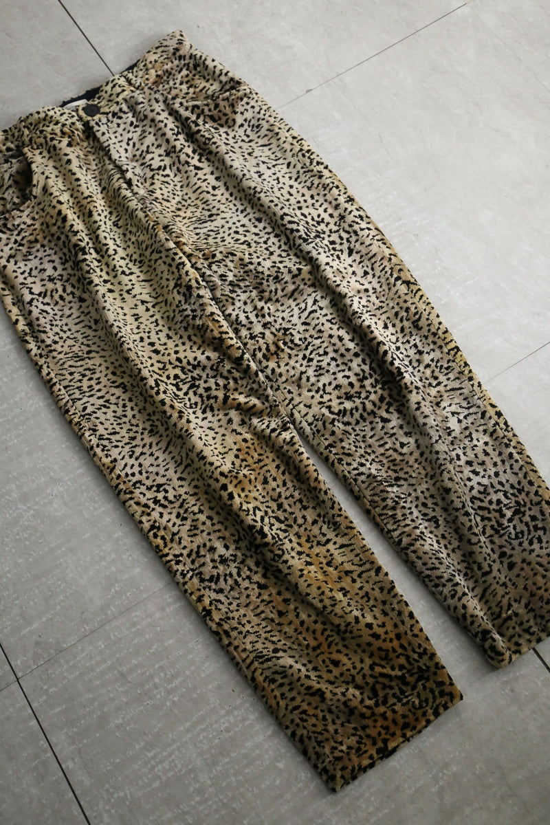 2000s ROSEANNA leopard velour wide pants