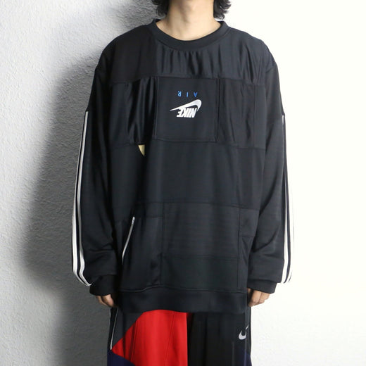 "Re:make" track patchwork pullover