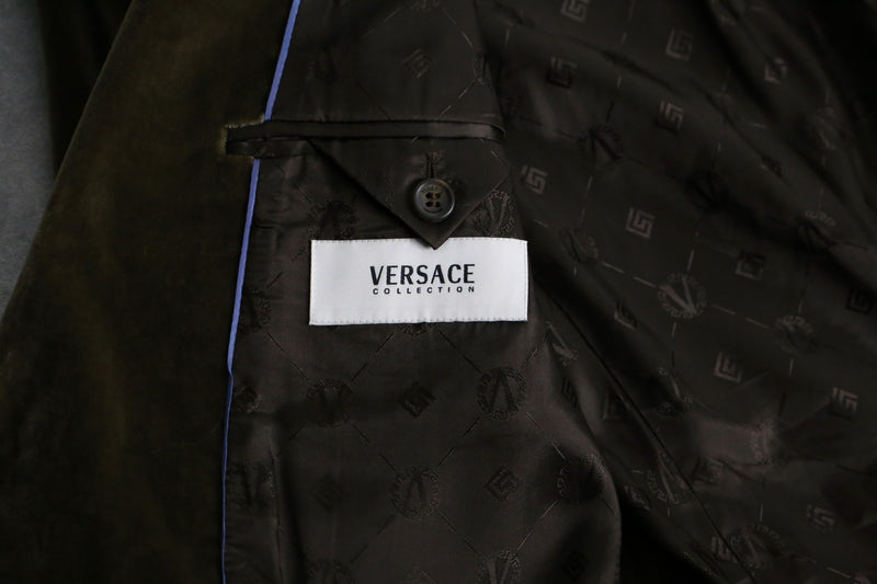 2000s VERSACE collection velour 2B single tailored jacket