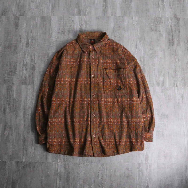 1990s NIKE ACG mosaic pattern fleece shirt